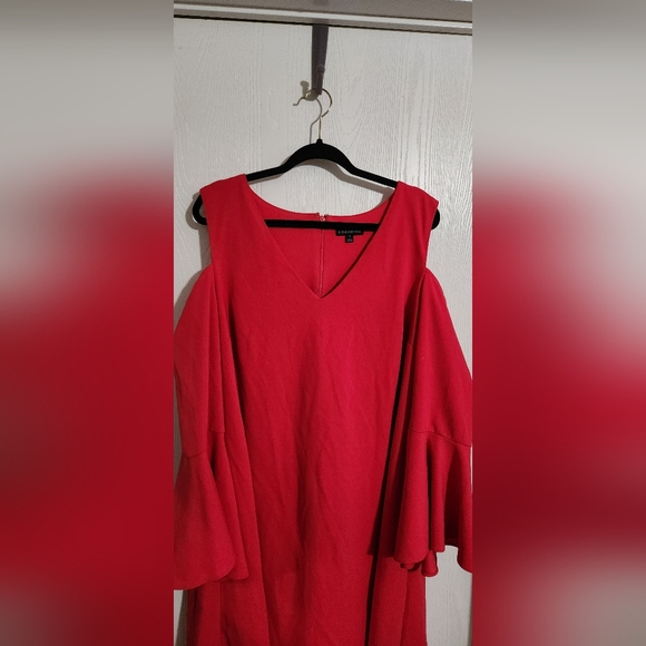 Lane Bryant Red V-Neck Dress - Picture 1 of 8